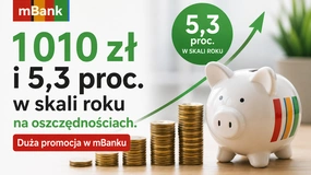 Nawet 1010 zł i oprocentowanie 5,3 proc. za założenie konta w mBanku. Ale trzeba się pospieszyć